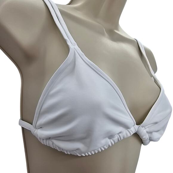 Andie Swim X Demi Moore Womans size M The Cannes Bikini Top White Triangle NEW - Picture 2 of 7